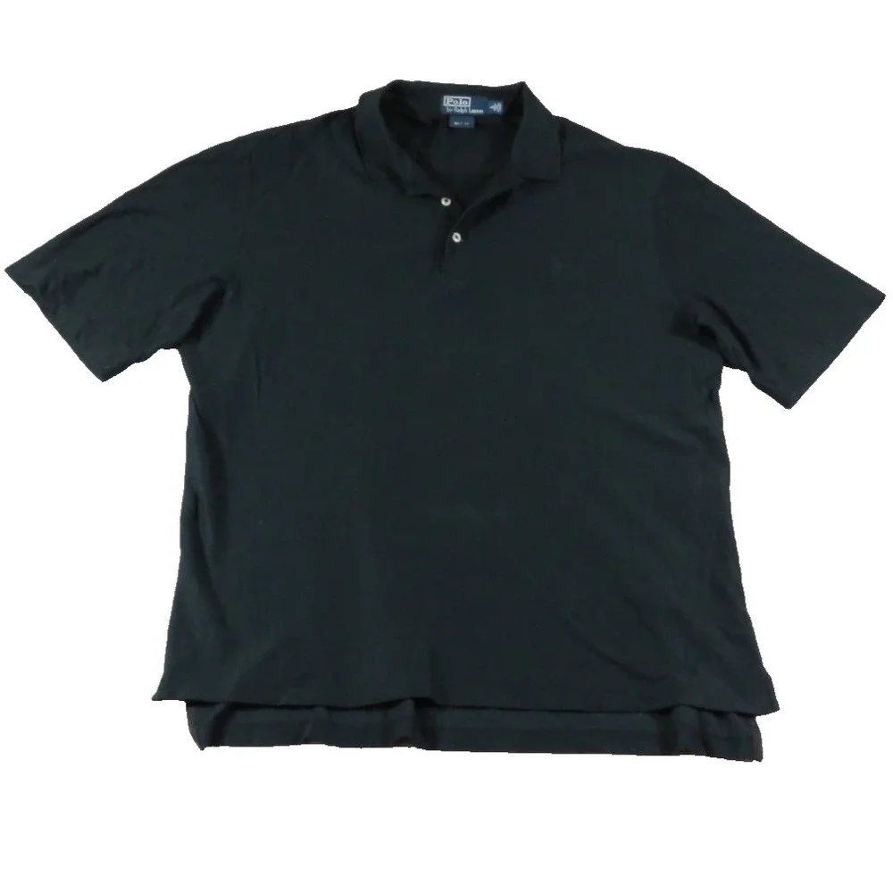 Polo Ralph Lauren Mens L Black Golf Fit Pique Polo Shirt Short Sleeve Pony EUC